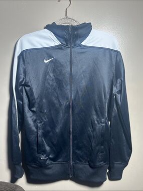 Nike Dri Fit Women’s Large Full Zip Black White Sweatshirt